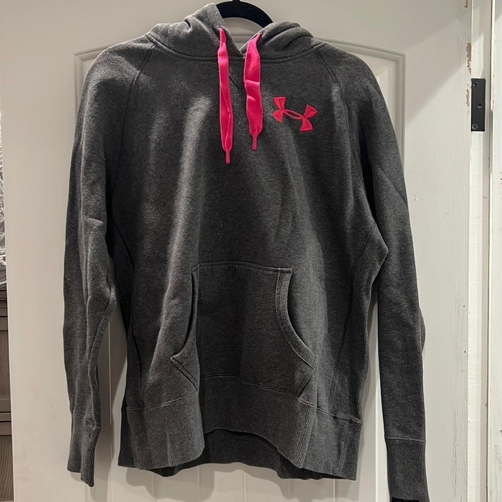 Under Armour Gray Hoodie with Pink Accents